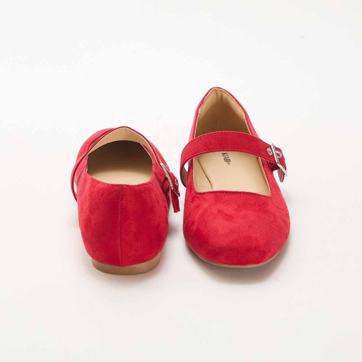 Ballerines à brides effet clou ROUGE