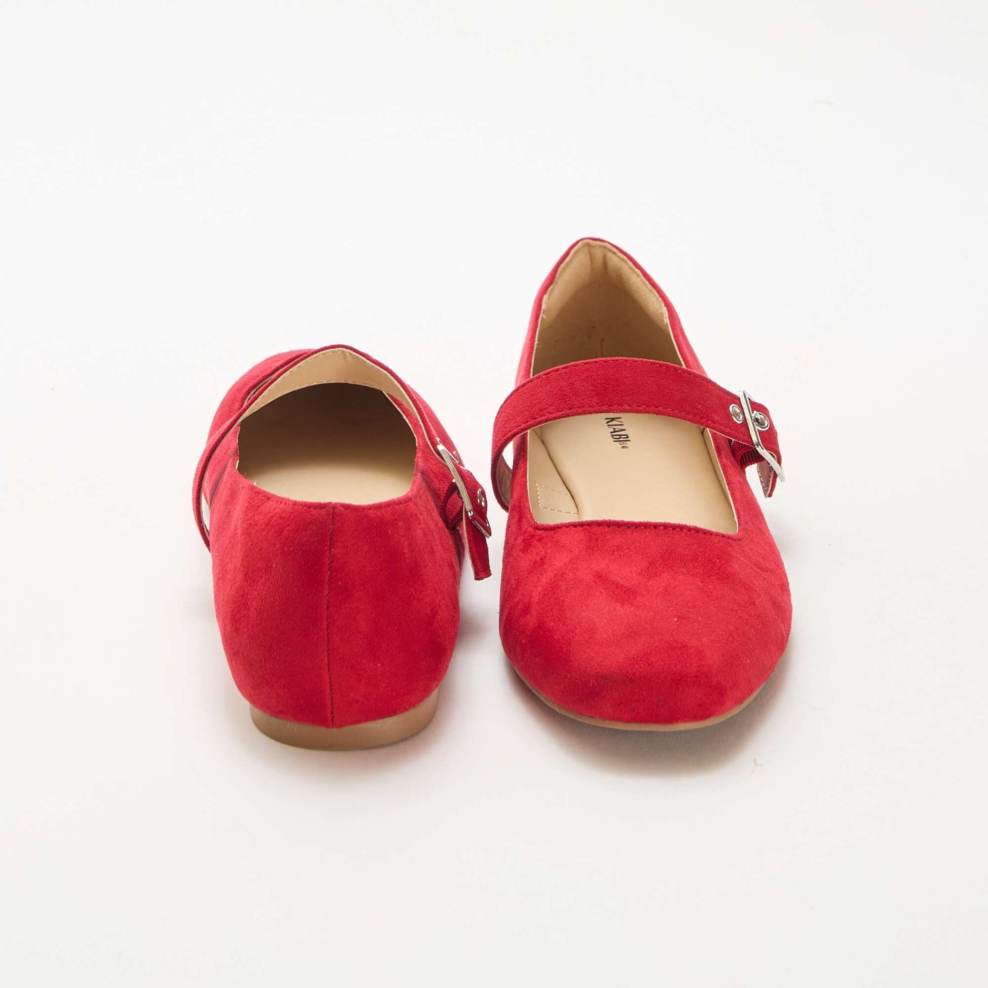 Ballerines à brides effet clou ROUGE