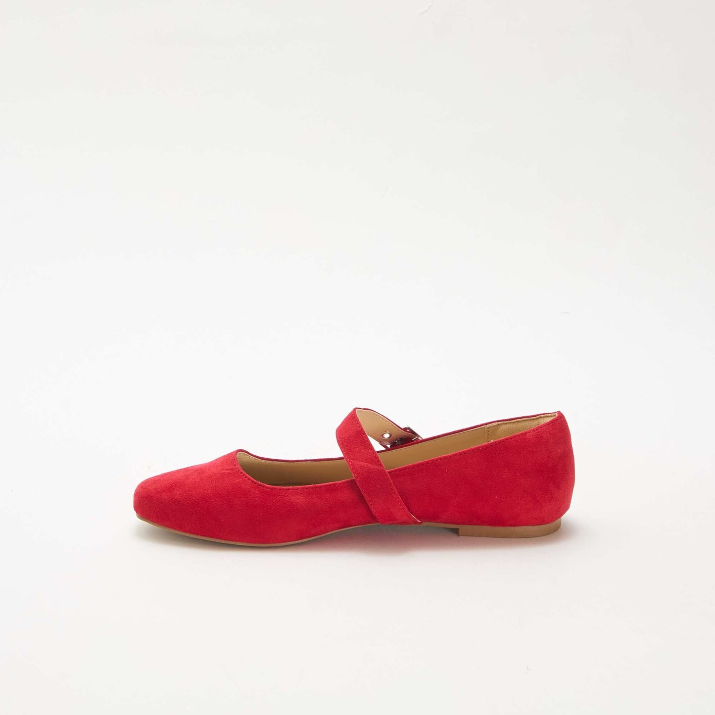 Ballerines à brides effet clou ROUGE