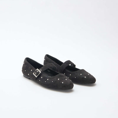 Ballerines à brides effet clou NOIR