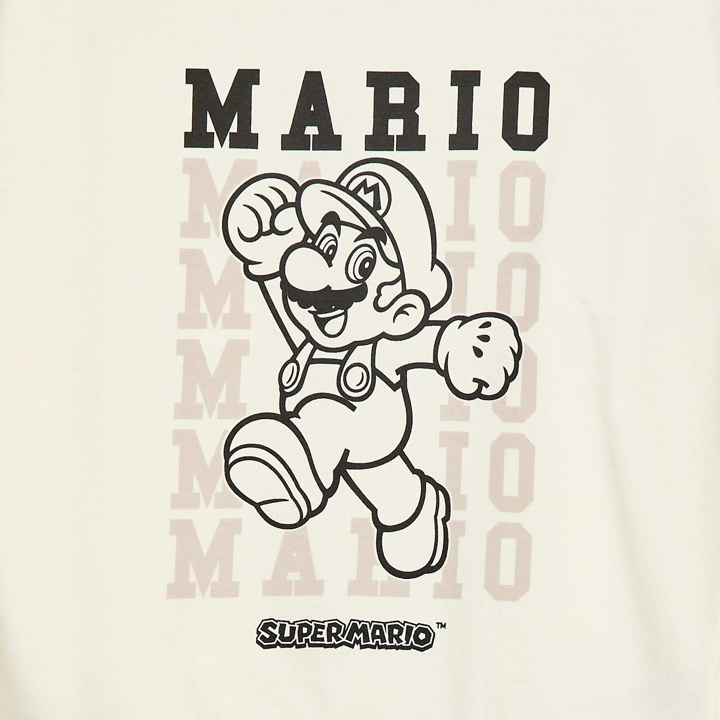 Sweat en molleton gratté imprimé 'Super Mario' BLANC