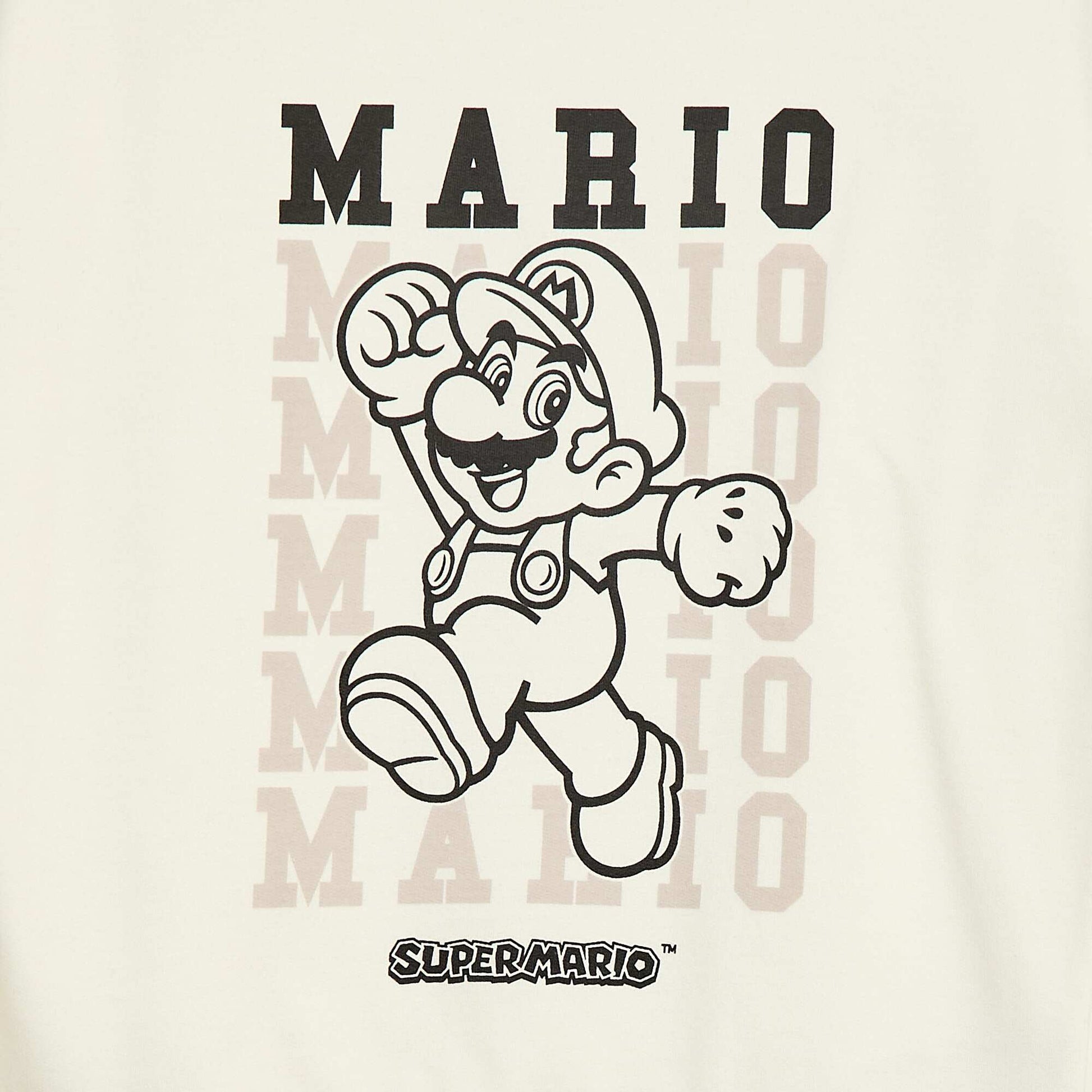 Sweat en molleton gratté imprimé 'Super Mario' BLANC