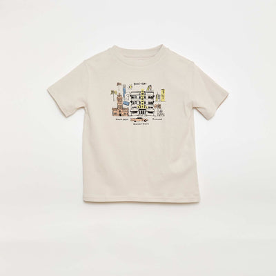 T-shirt à manches courtes imprimé BEIGE