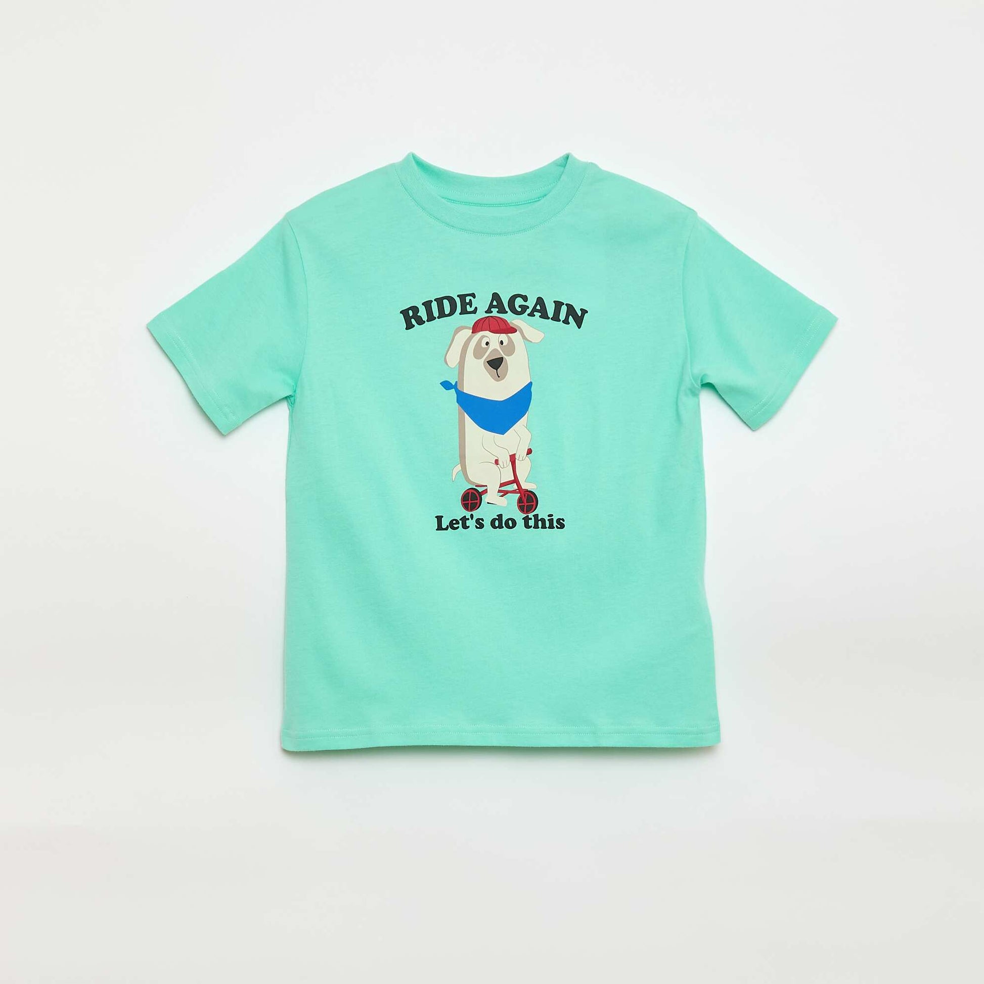 T-shirt à manches courtes imprimé BLEU