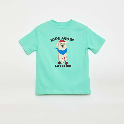 T-shirt à manches courtes imprimé BLEU