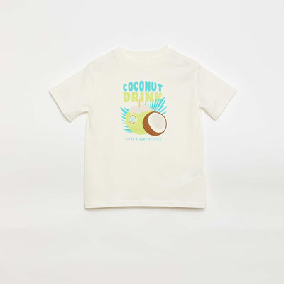 T-shirt à manches courtes imprimé BEIGE