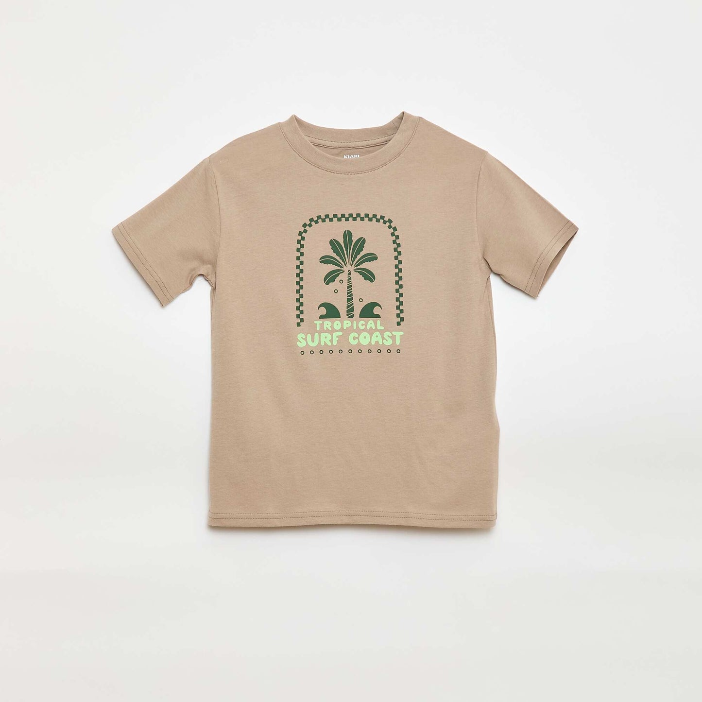 T-shirt à manches courtes imprimé BEIGE