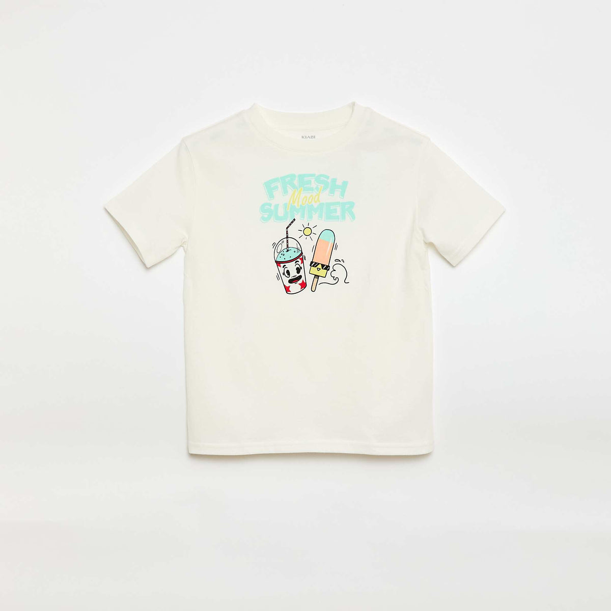 T-shirt à manches courtes imprimé BEIGE