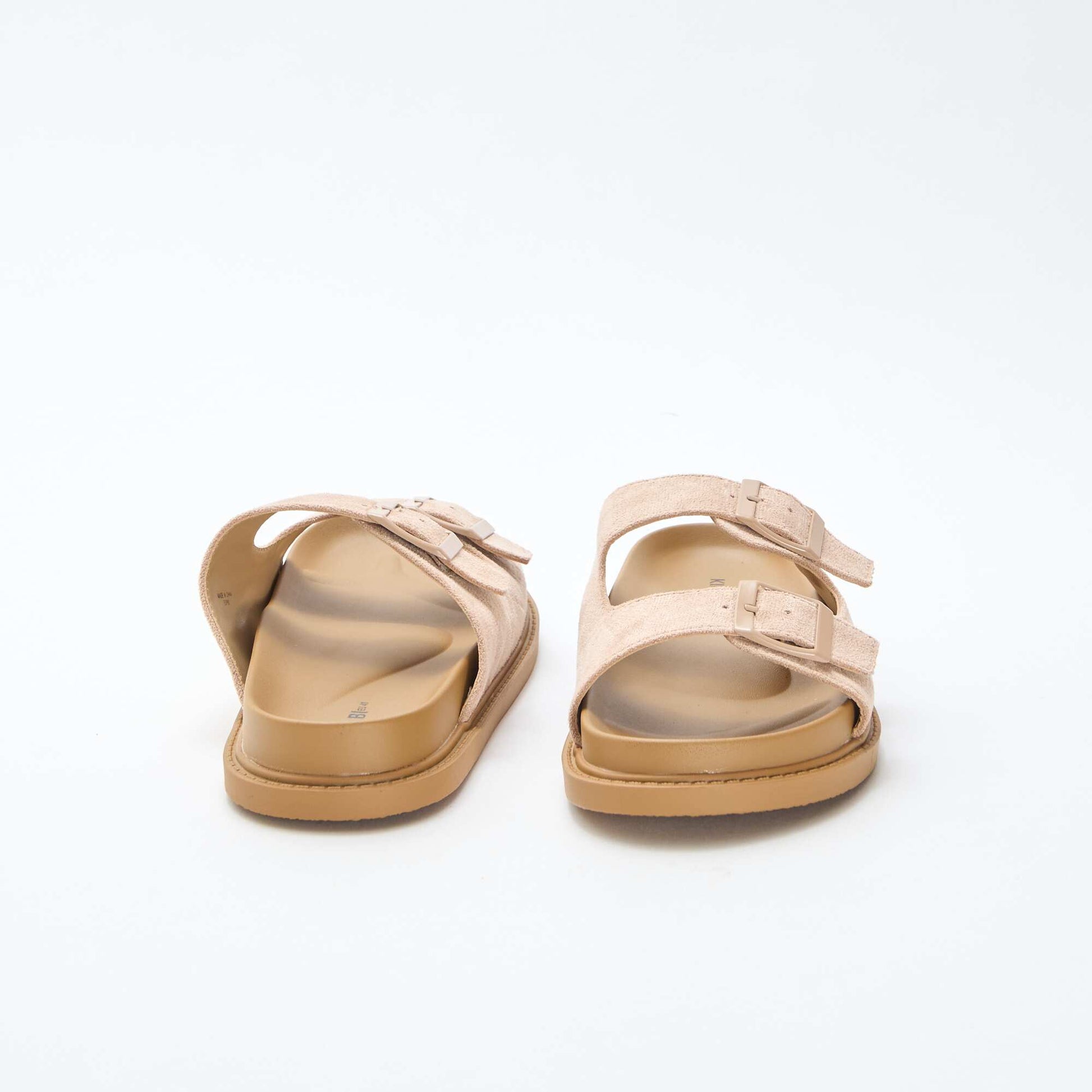 Mules en suédine à double bride BEIGE
