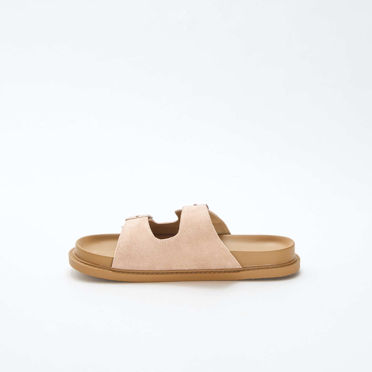 Mules en suédine à double bride BEIGE