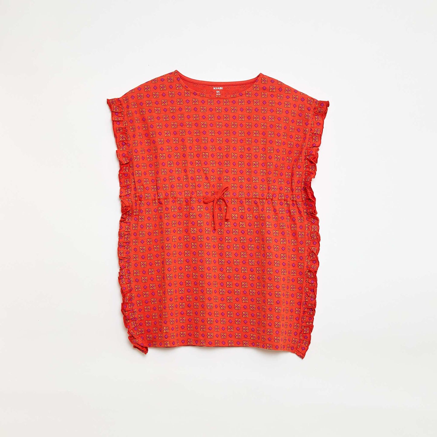 Robe forme poncho volantée ORANGE