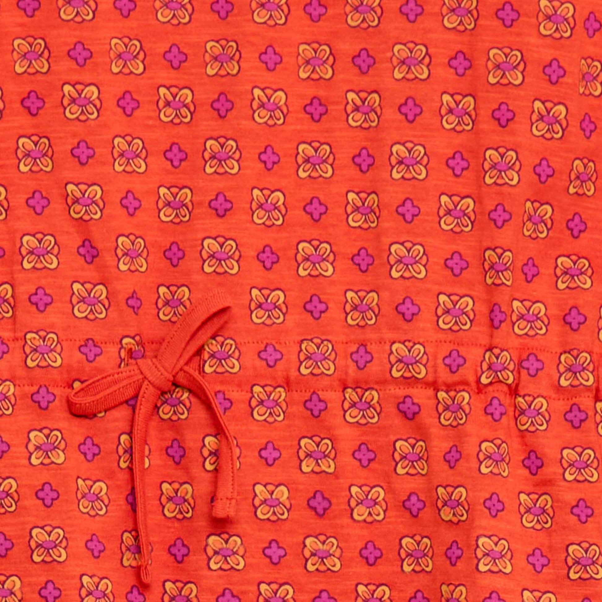 Robe forme poncho volantée ORANGE