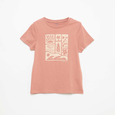 T-shirt imprimé à message ROUGE