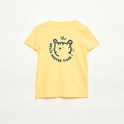 T-shirt imprimé à message JAUNE