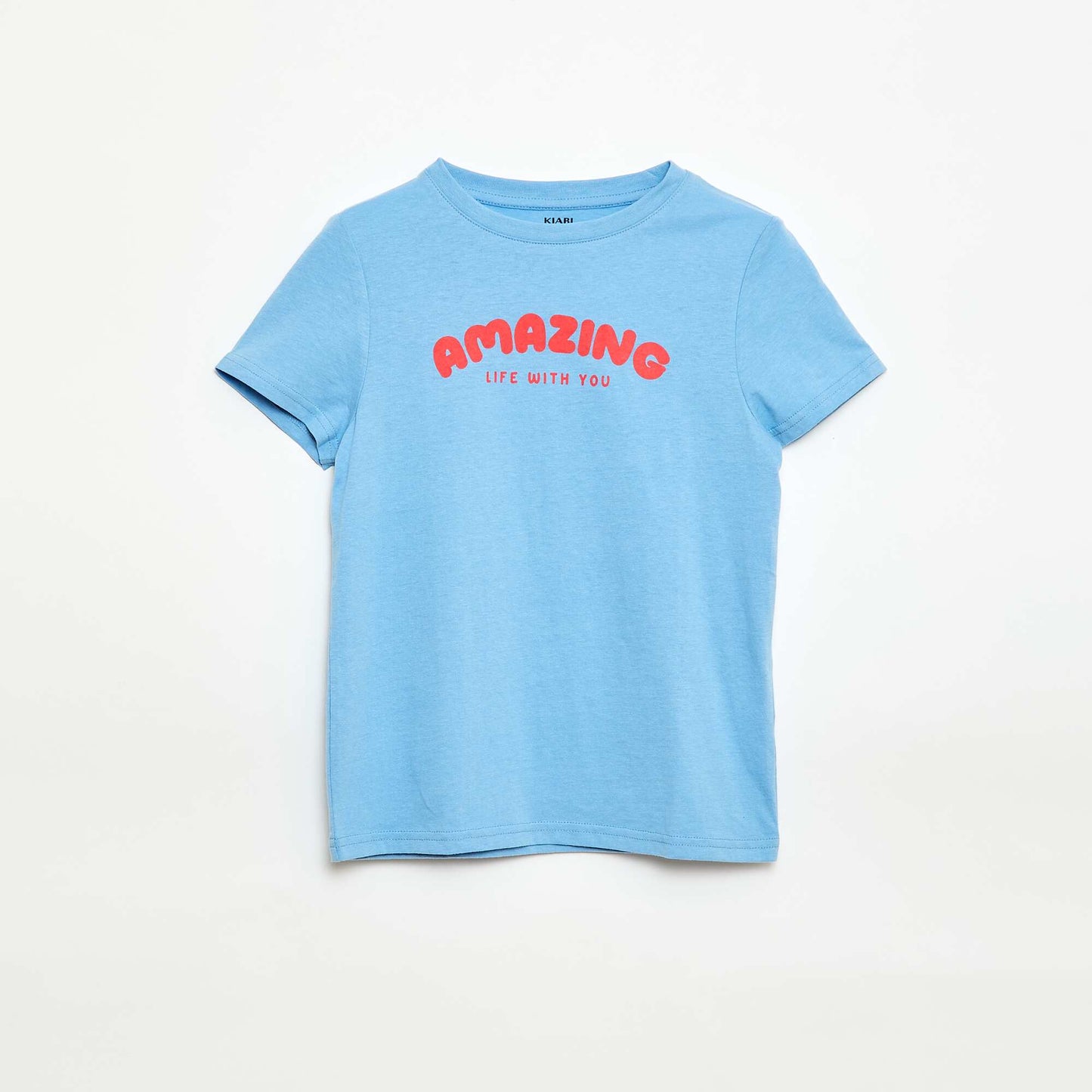 T-shirt imprimé à message BLEU