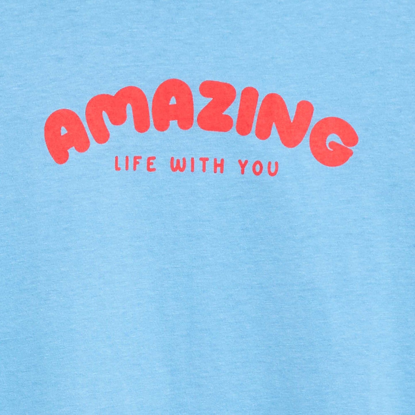 T-shirt imprimé à message BLEU