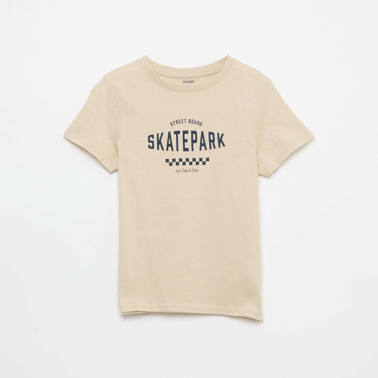 T-shirt imprimé à message BEIGE