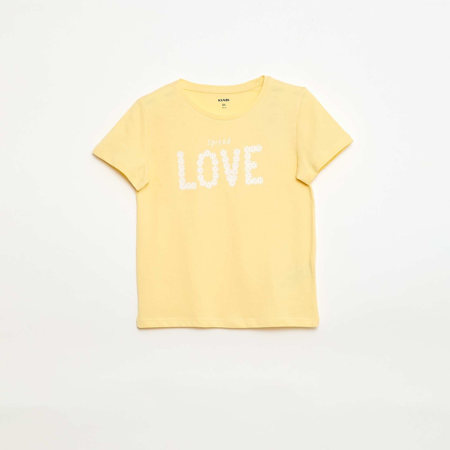 T-shirt imprimé message à manches courtes JAUNE