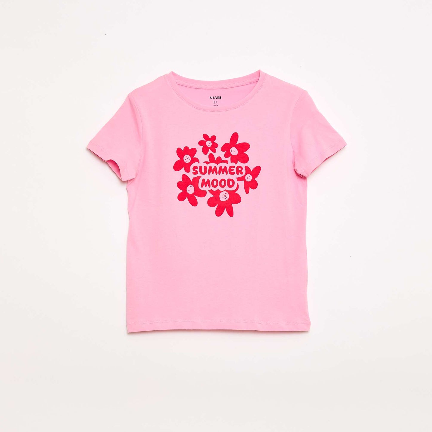 T-shirt imprimé message à manches courtes ROSE