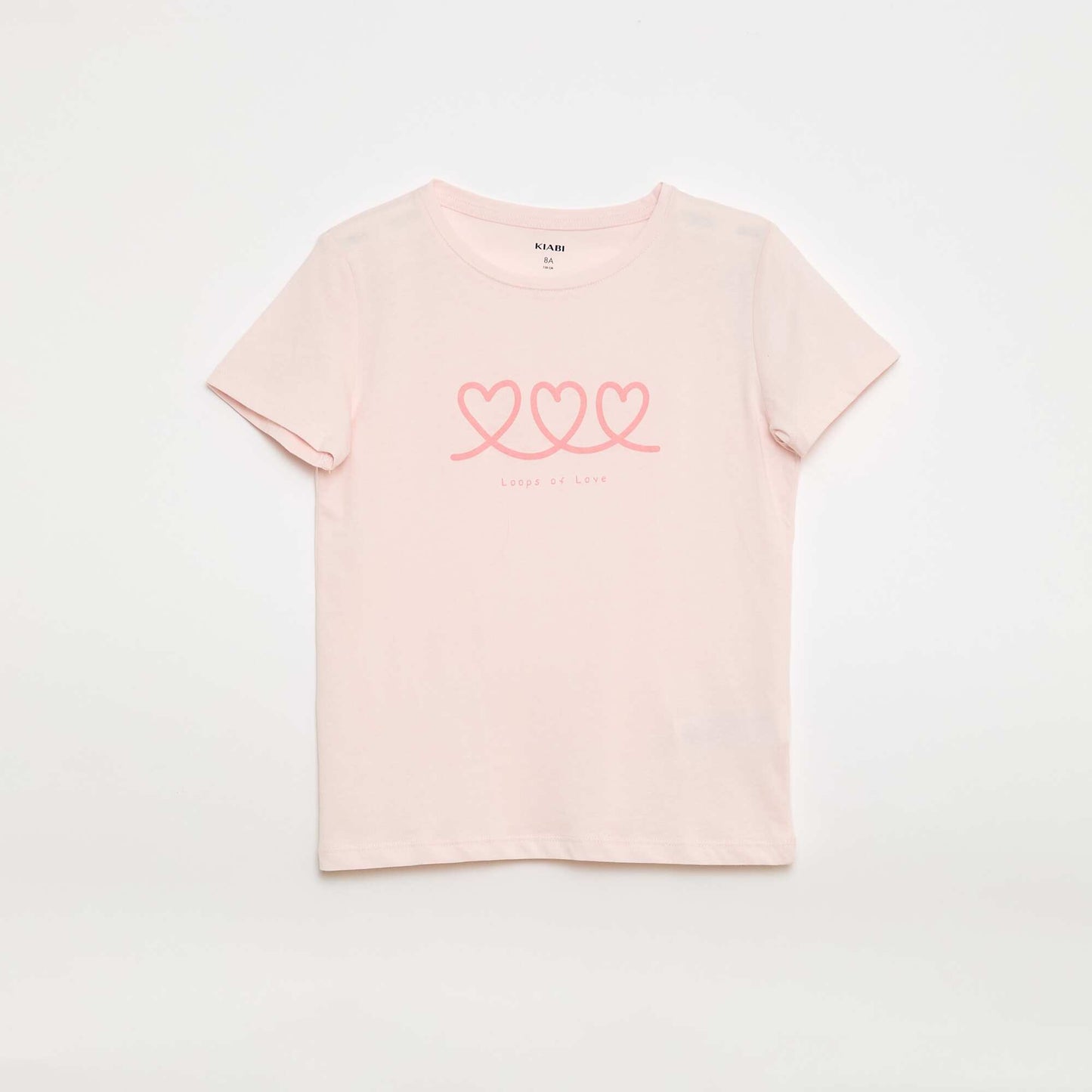 T-shirt imprimé message à manches courtes ROSE