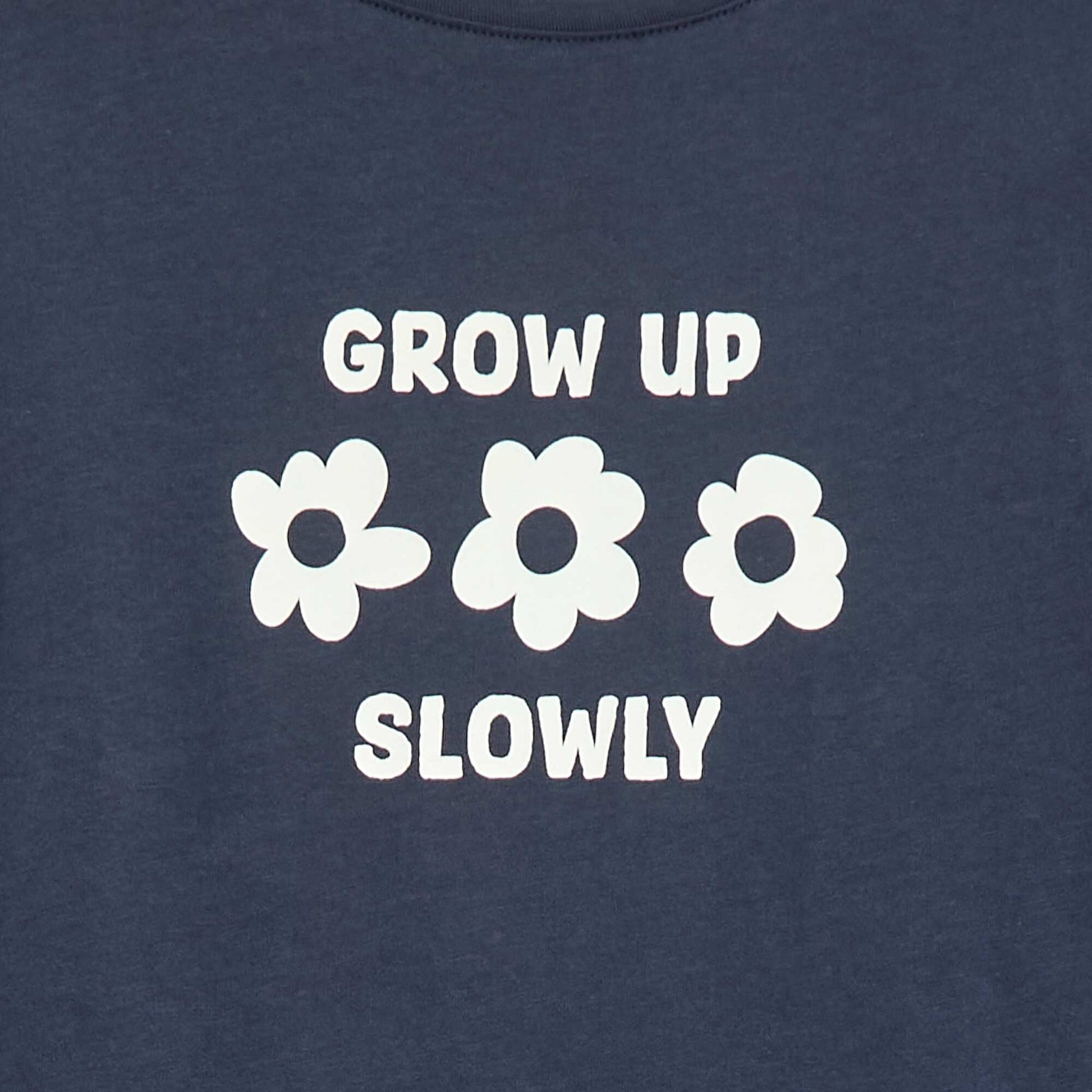T-shirt imprimé message à manches courtes BLEU