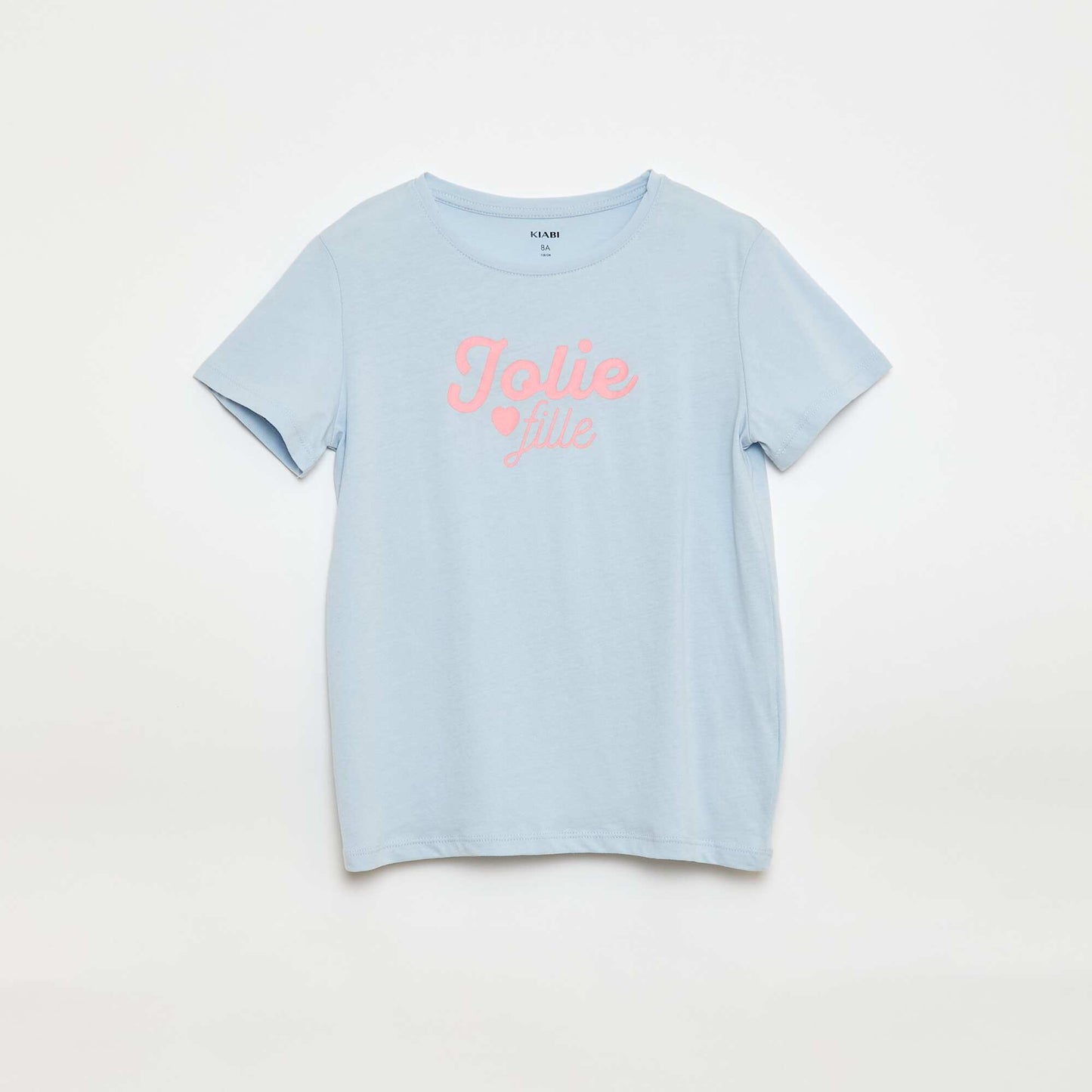 T-shirt imprimé message à manches courtes BLEU