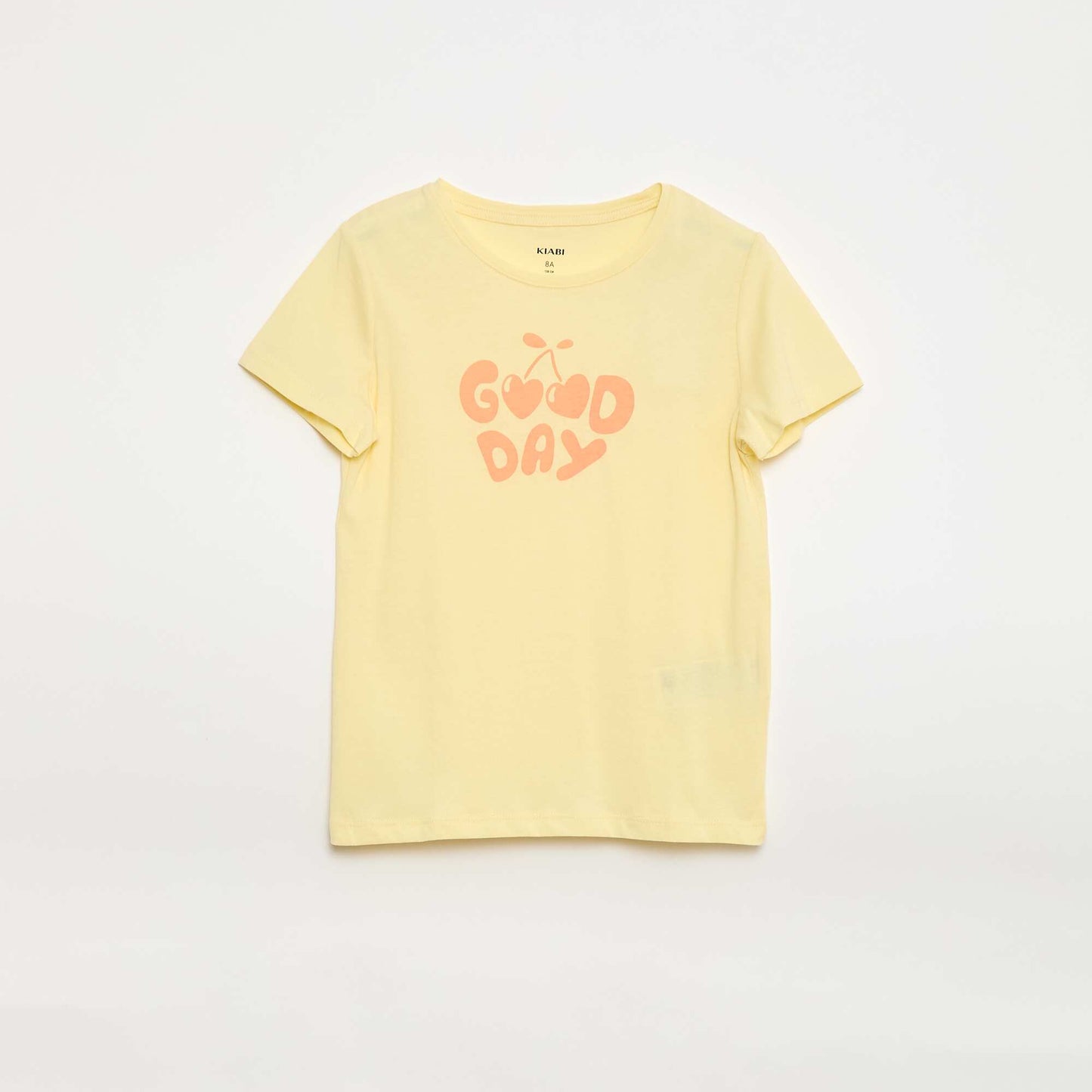 T-shirt imprimé message à manches courtes JAUNE