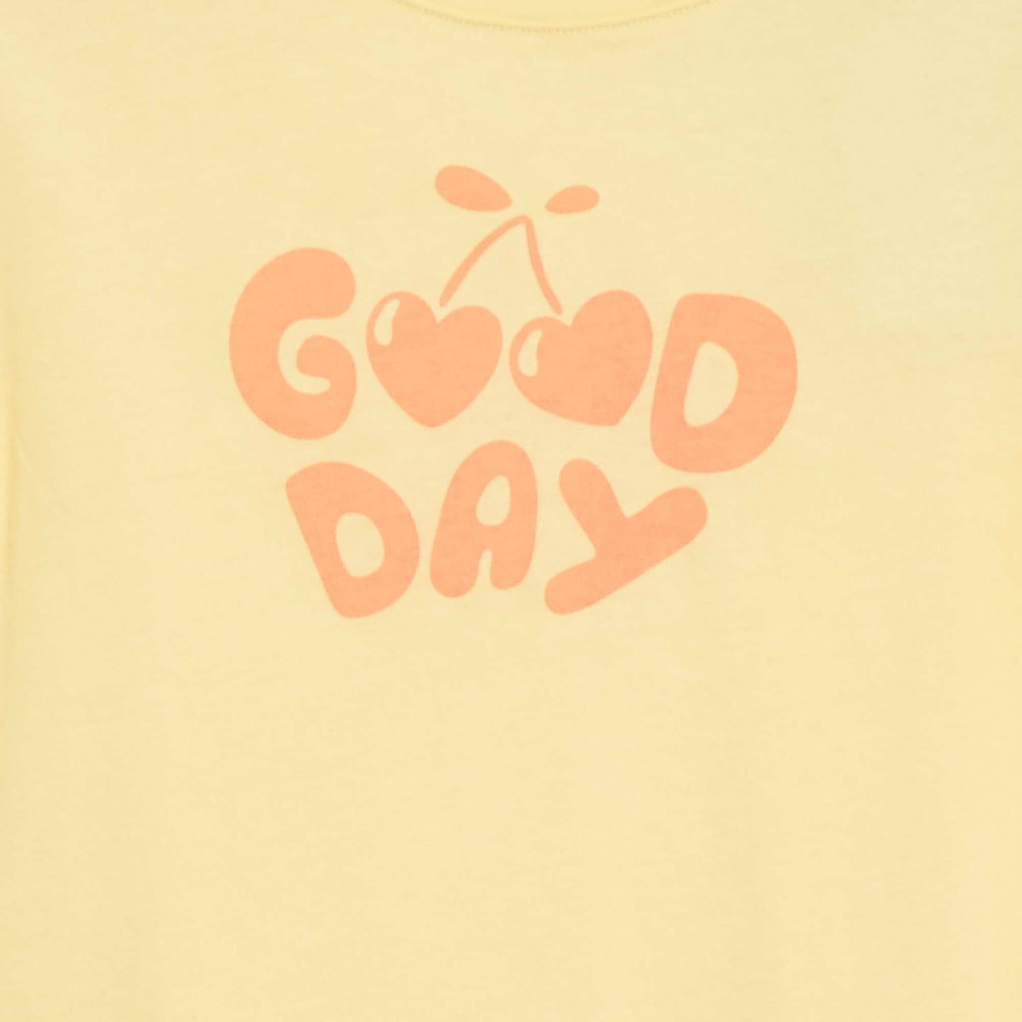 T-shirt imprimé message à manches courtes JAUNE