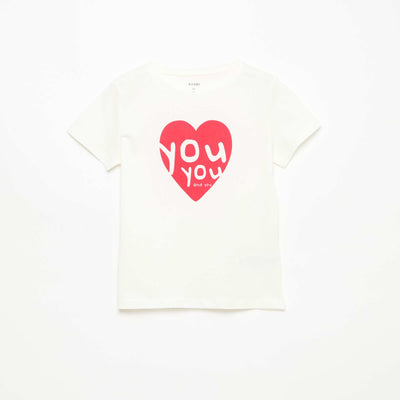 T-shirt imprimé message à manches courtes BLANC