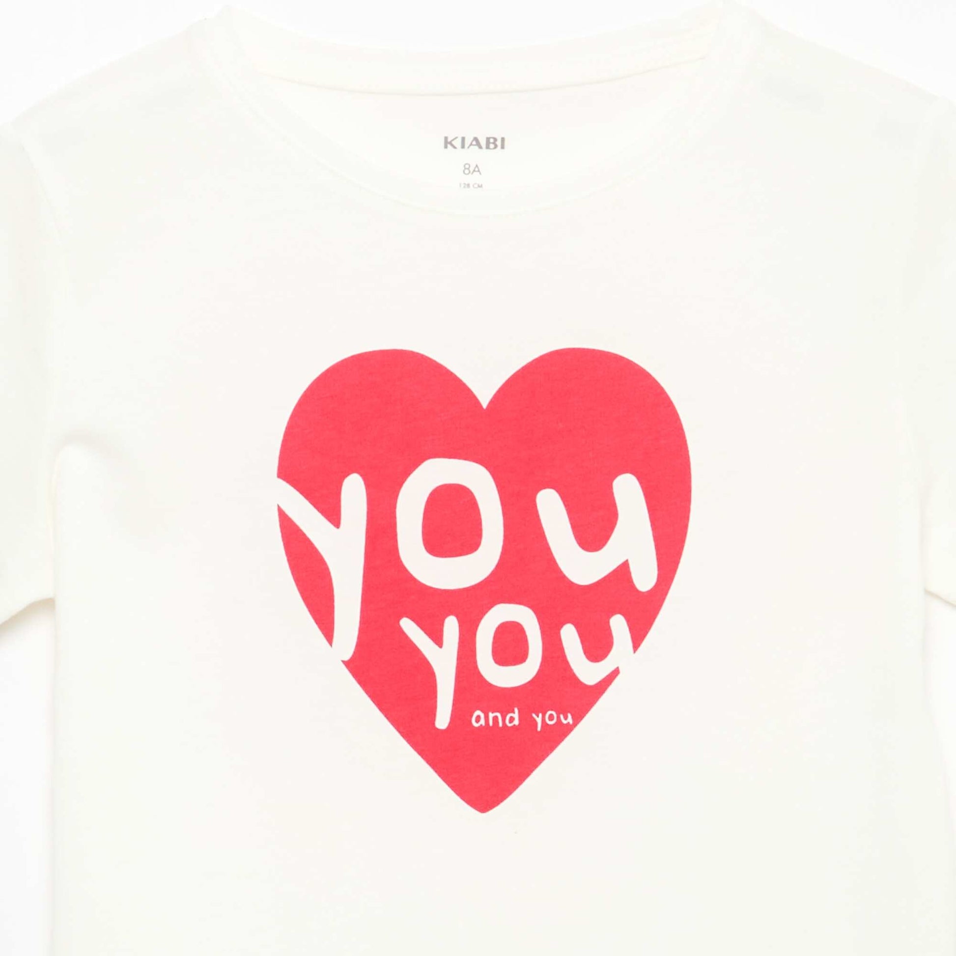 T-shirt imprimé message à manches courtes BLANC