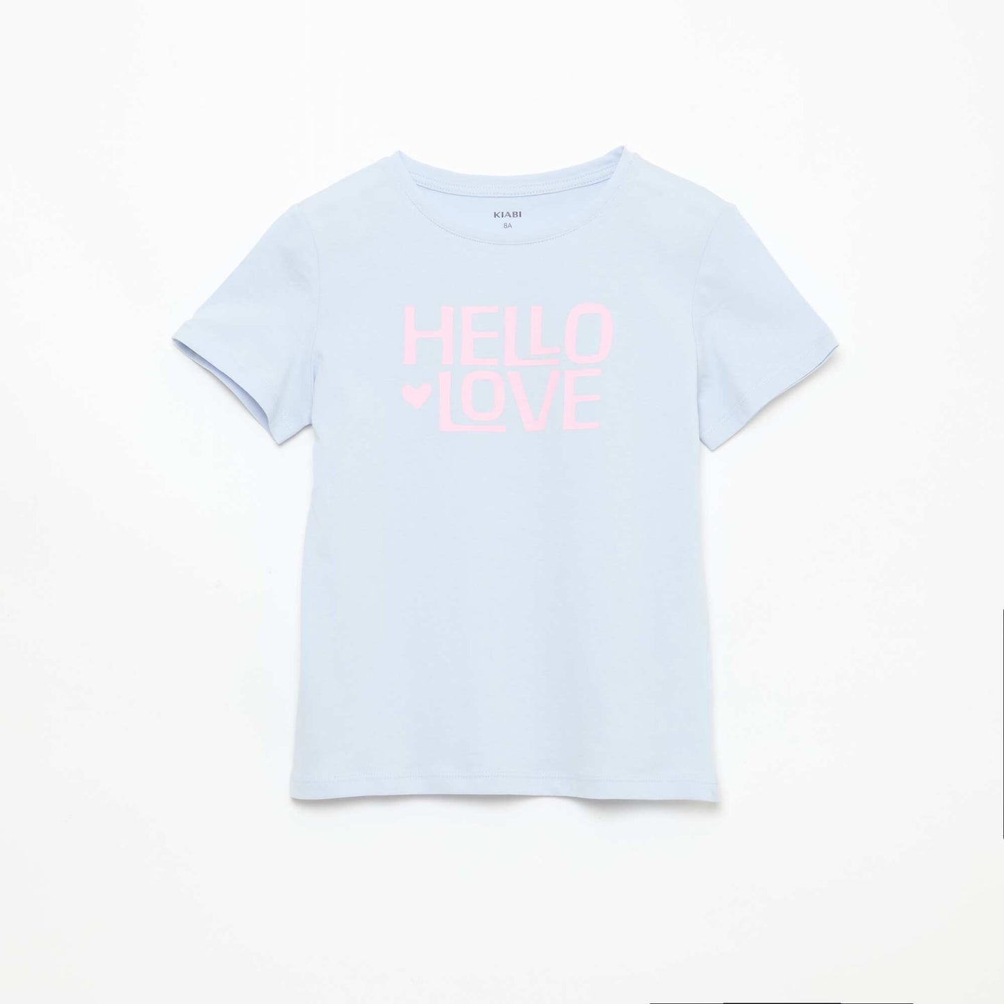 T-shirt imprimé message à manches courtes BLEU
