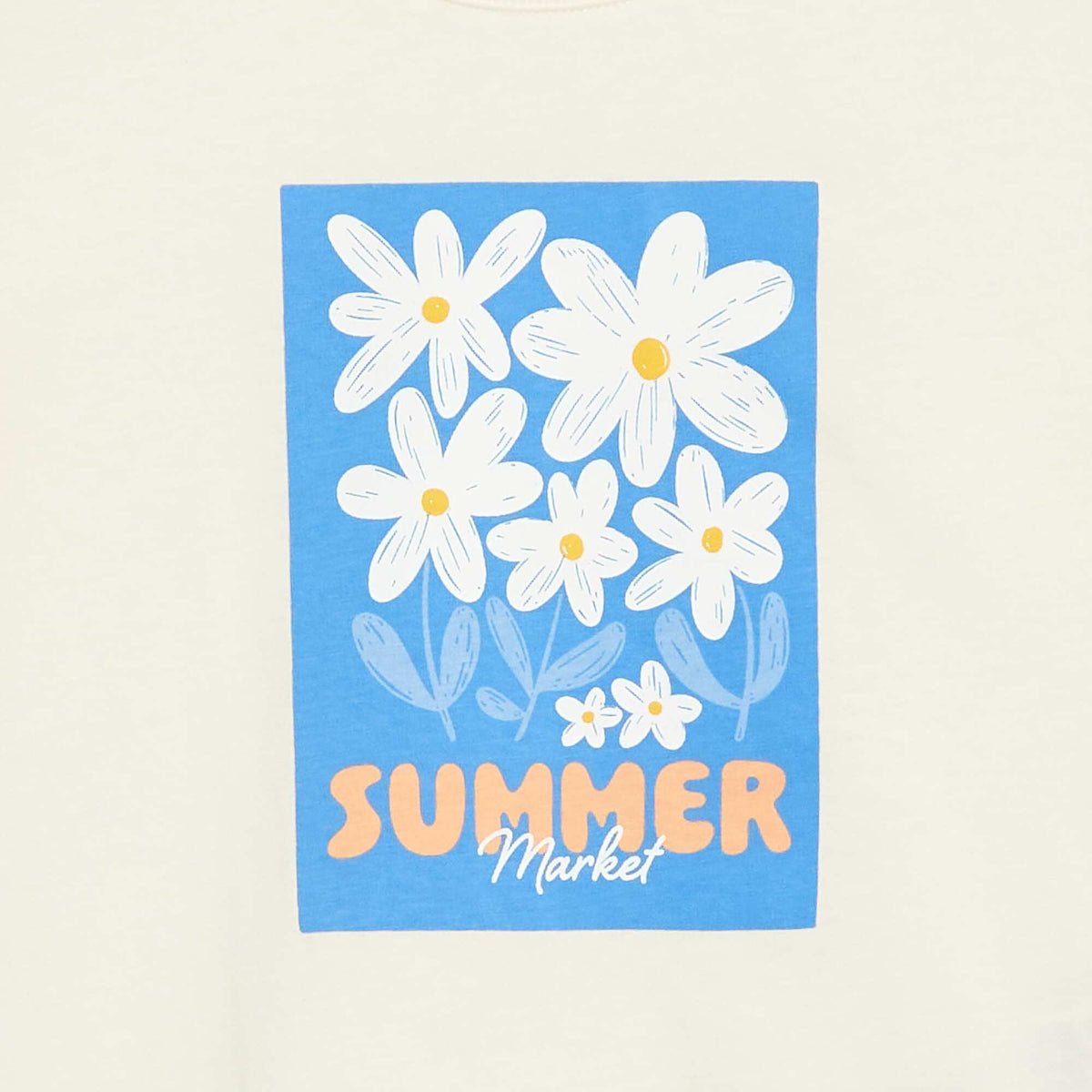 T-shirt imprimé fantaisie BLANC