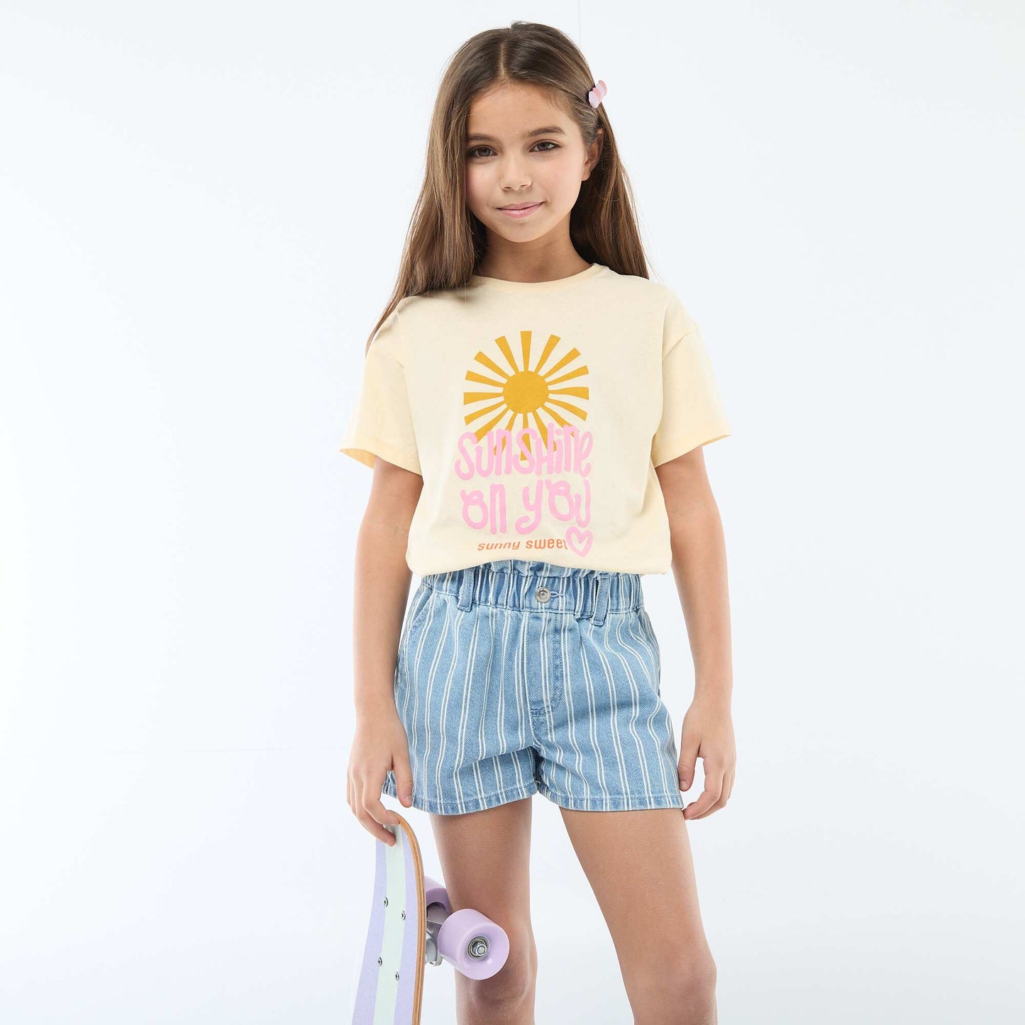 T-shirt imprimé fantaisie JAUNE