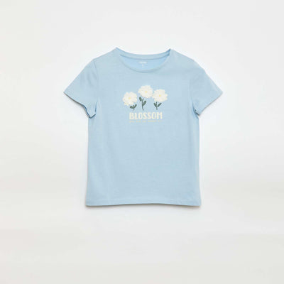 T-shirt à manches courtes avec animation BLEU