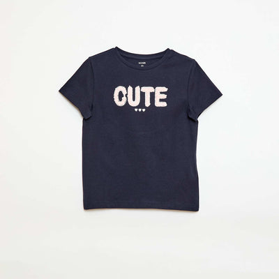 T-shirt à manches courtes avec animation BLEU