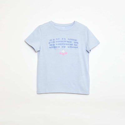 T-shirt à manches courtes avec animation BLEU