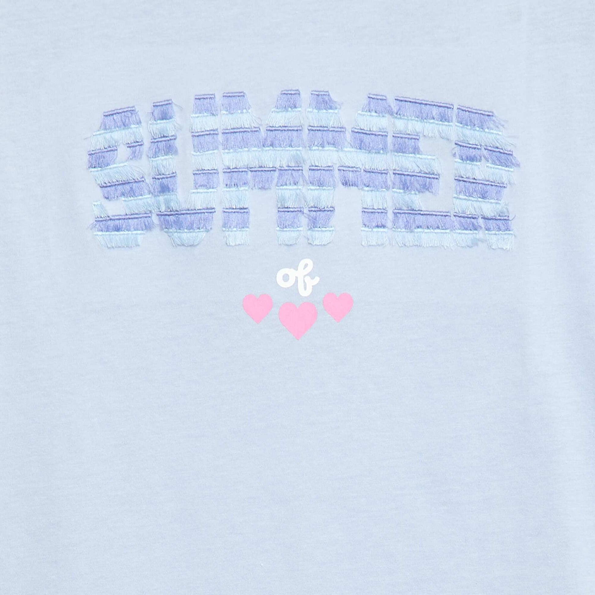 T-shirt à manches courtes avec animation BLEU