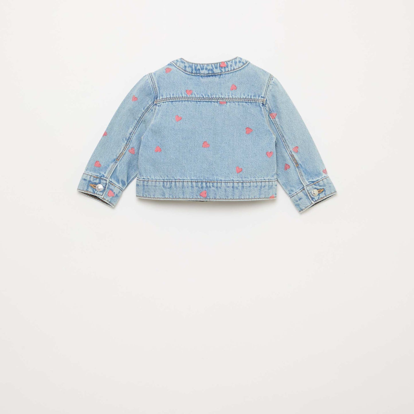 Veste en denim à col rond BLEU