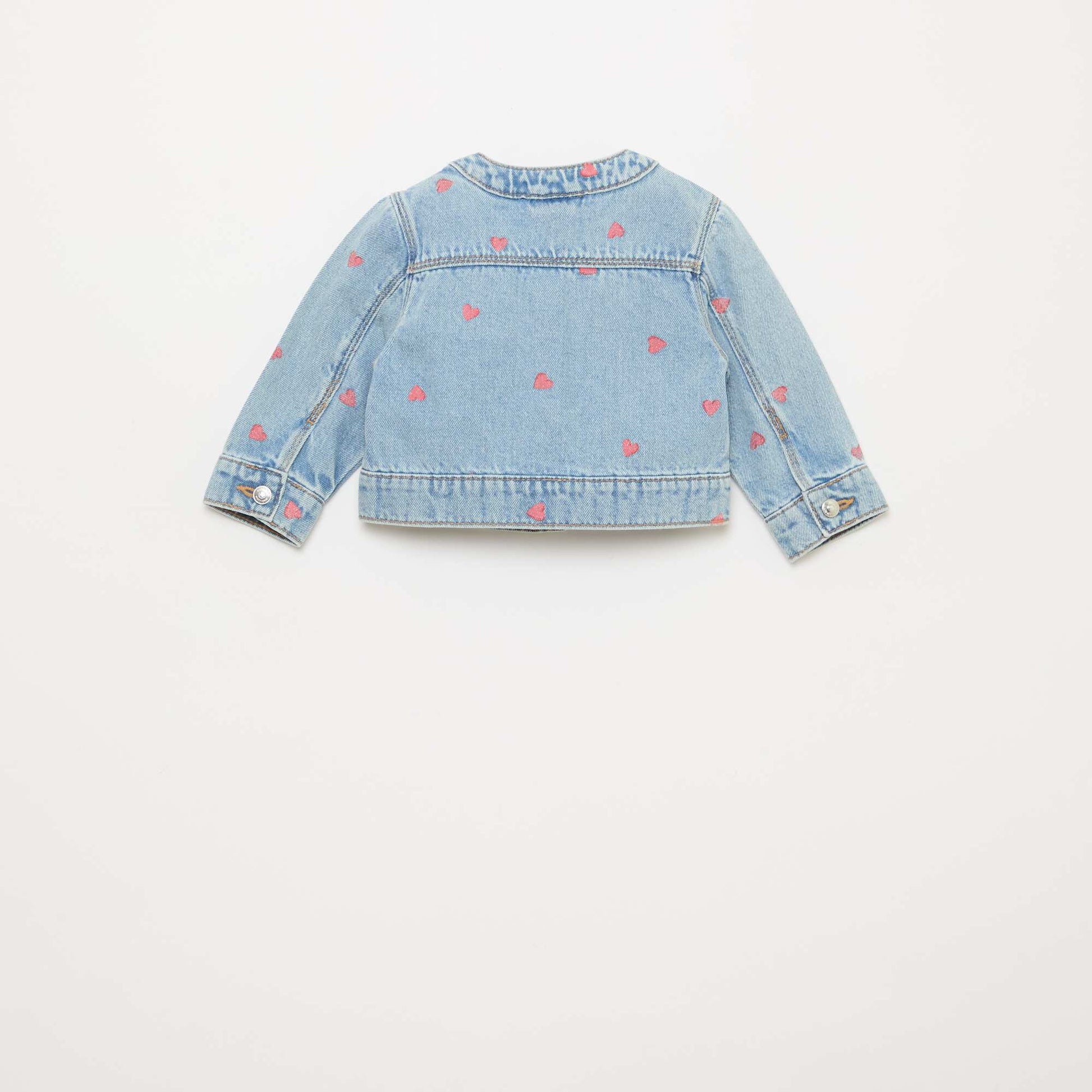 Veste en denim à col rond BLEU