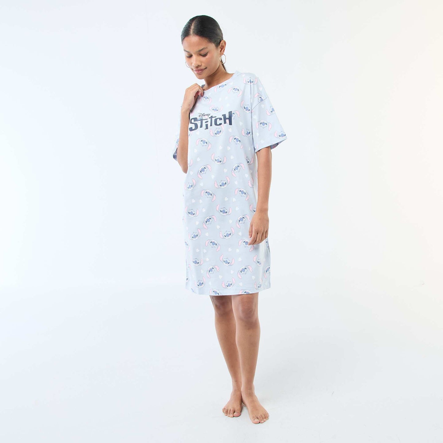 Chemise de nuit tee-shirt 'Stitch' BLEU