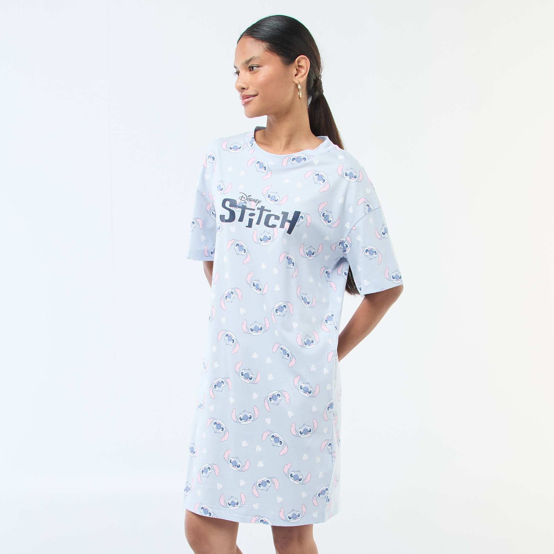 Chemise de nuit tee-shirt 'Stitch' BLEU