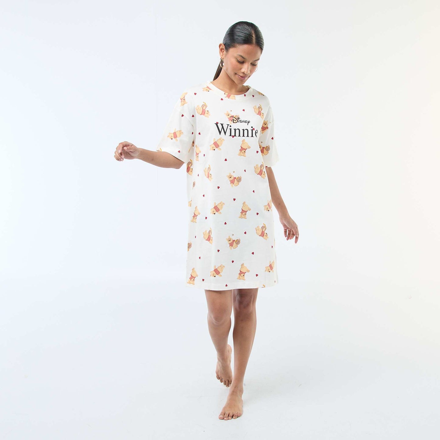 Chemise de nuit tee-shirt 'Winnie' BLANC