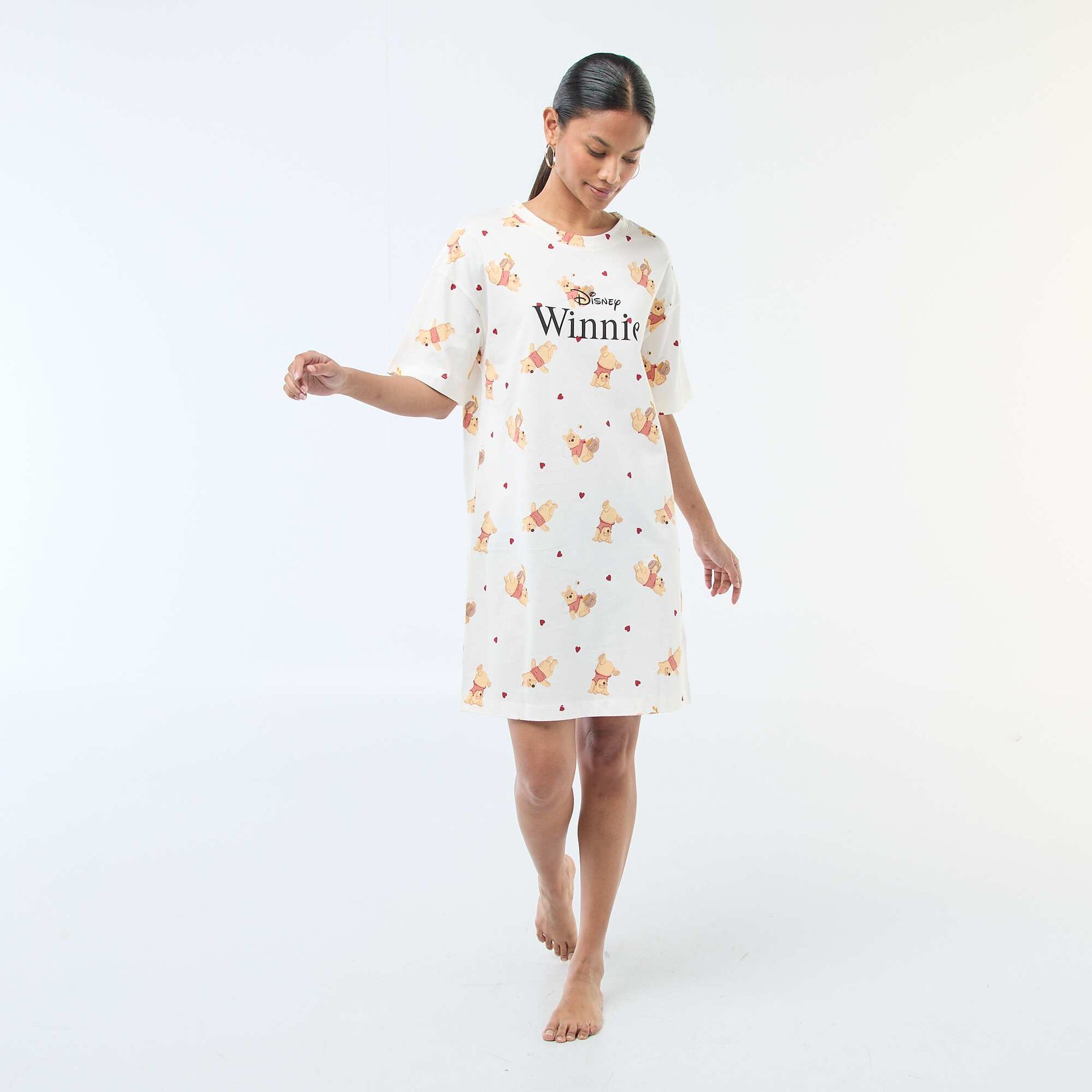 Chemise de nuit tee-shirt 'Winnie' BLANC