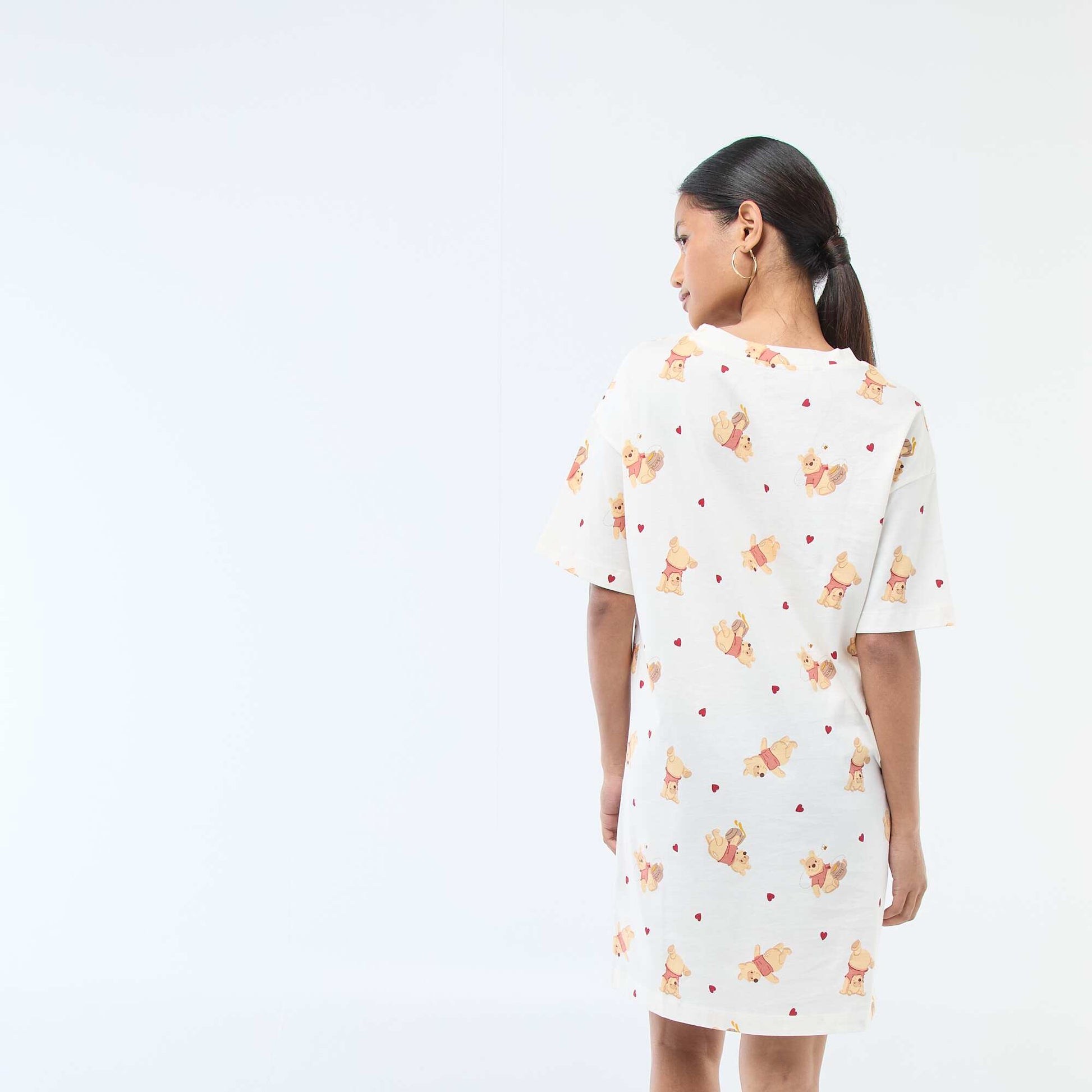 Chemise de nuit tee-shirt 'Winnie' BLANC