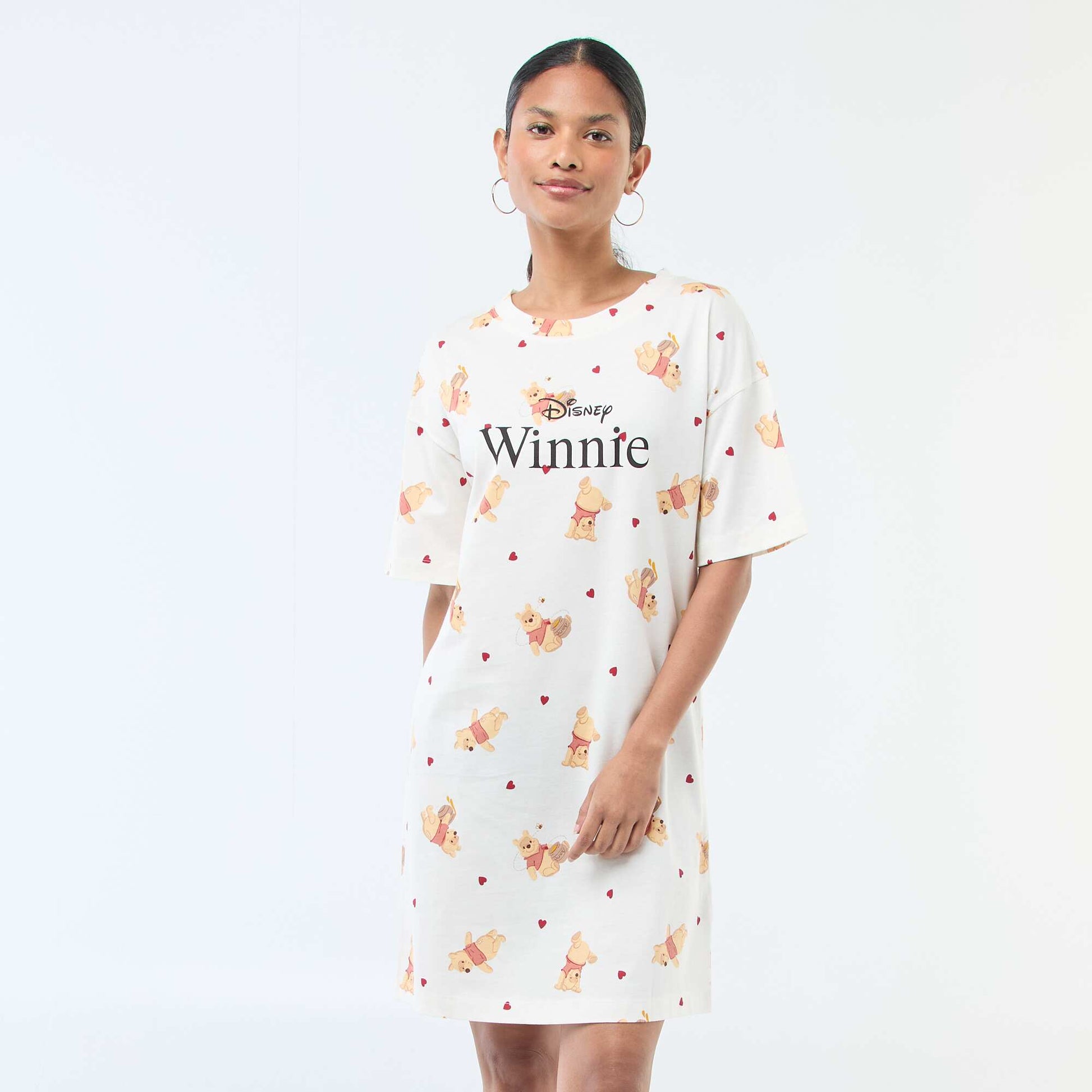 Chemise de nuit tee-shirt 'Winnie' BLANC