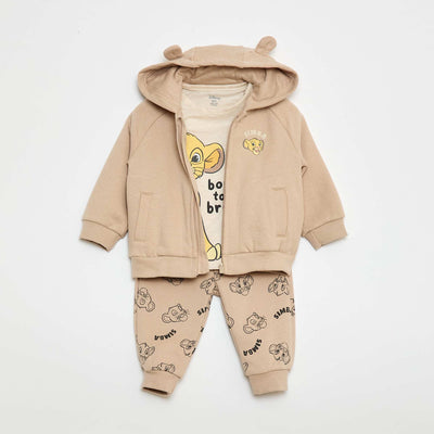 Ensemble 3 pièces 'Simba' - tee-shirt + jogging + sweat BEIGE