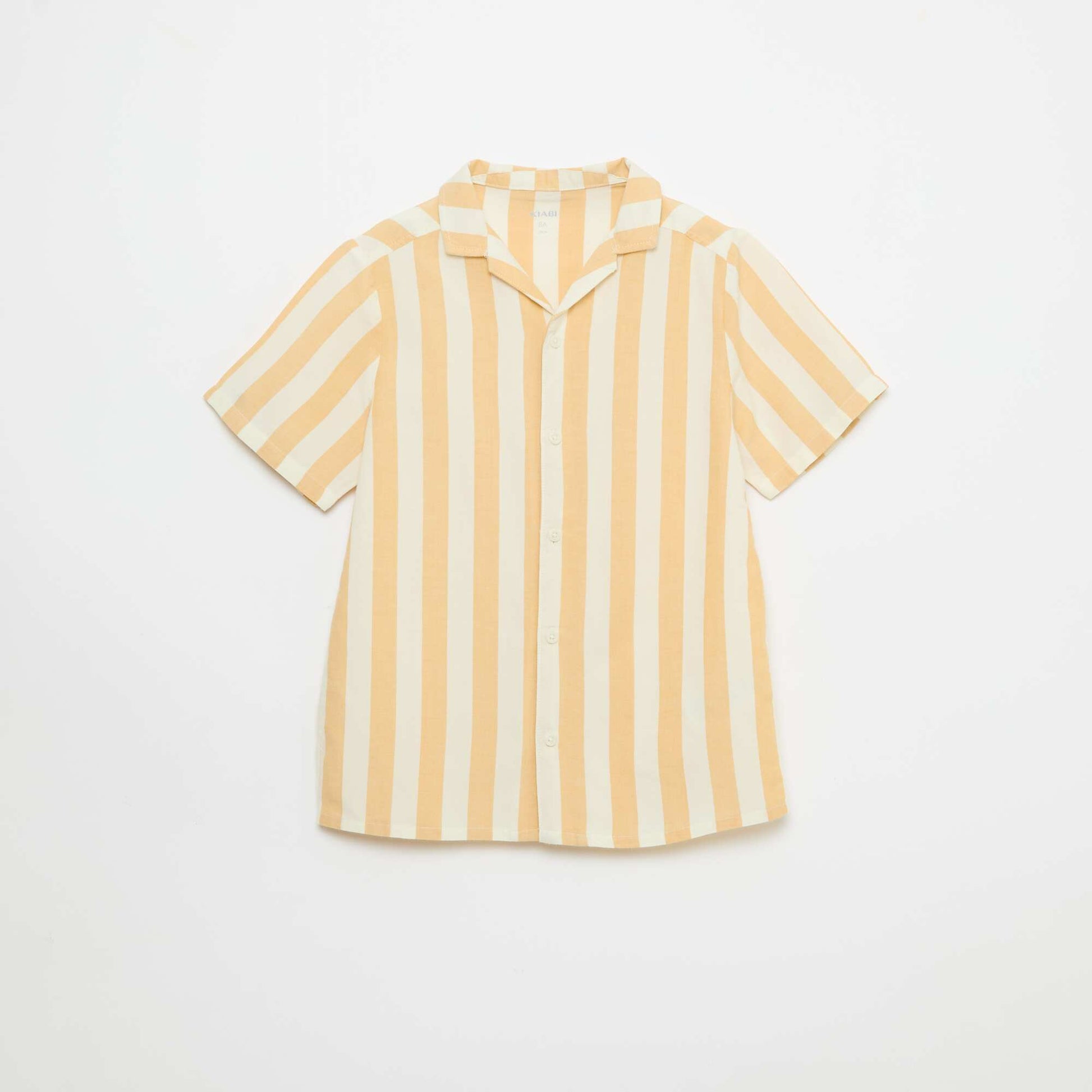 Chemise à manches courtes rayée JAUNE