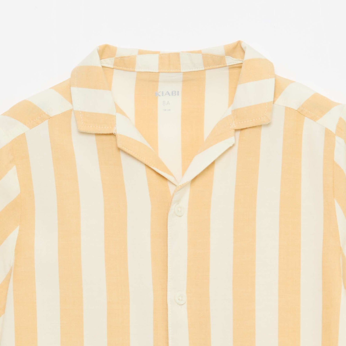 Chemise à manches courtes rayée JAUNE