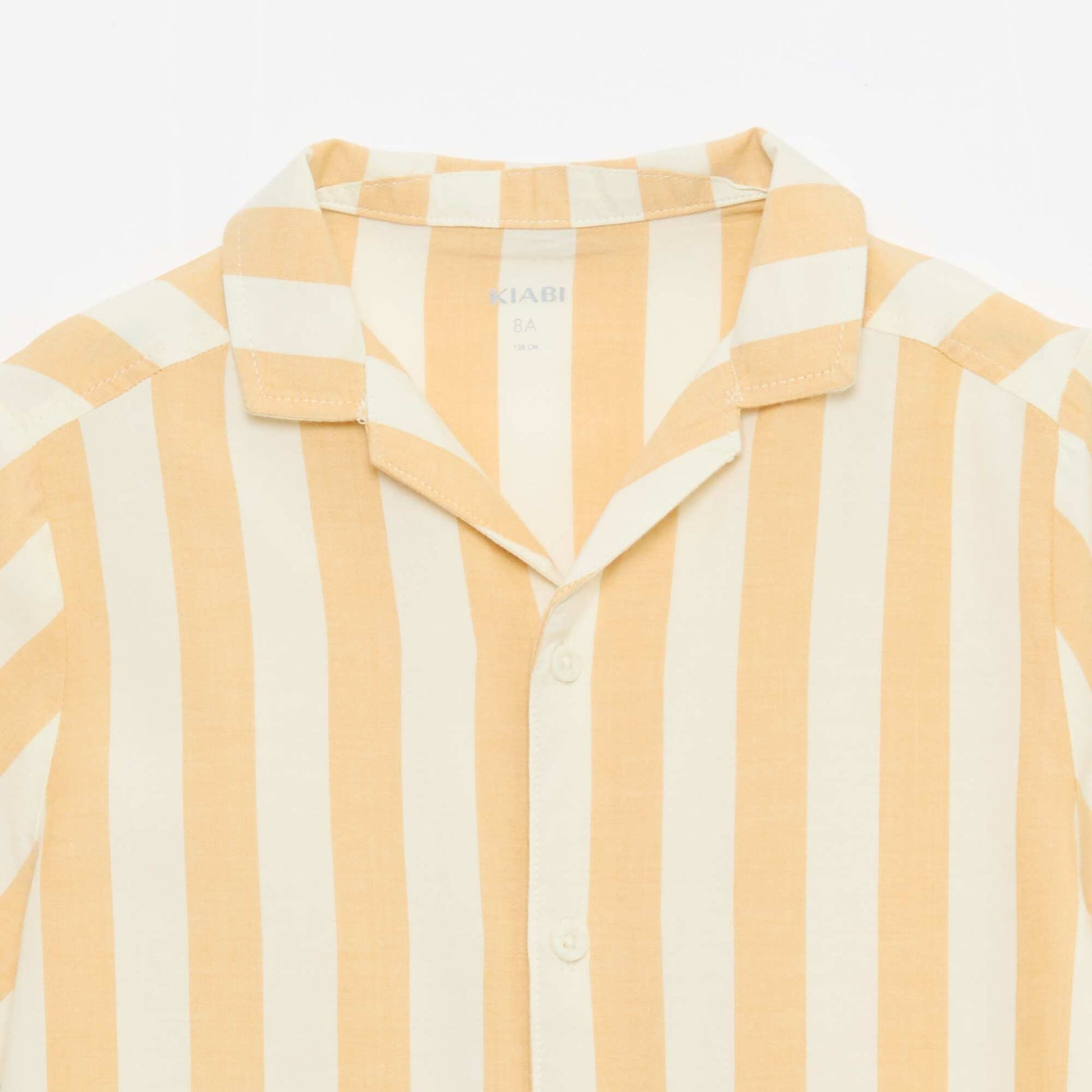 Chemise à manches courtes rayée JAUNE