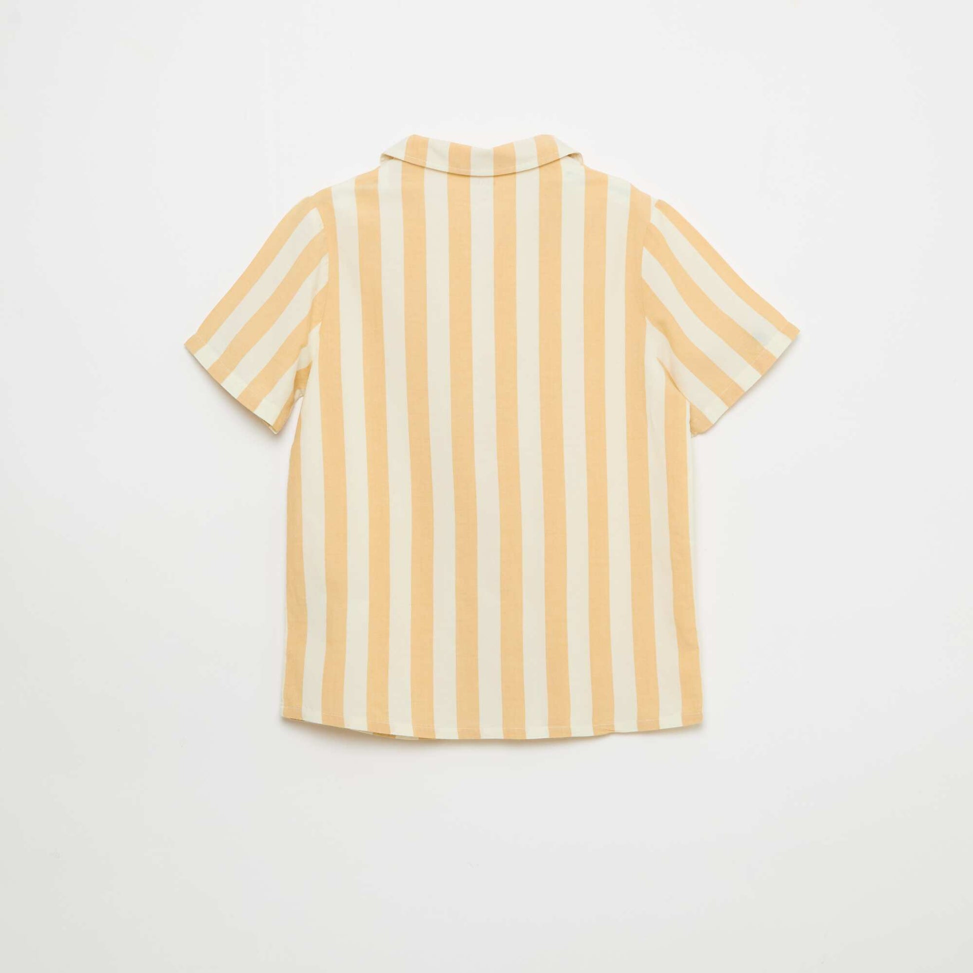 Chemise à manches courtes rayée JAUNE